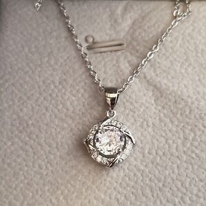 La Raffine S925 Silver Windmill  White Cubic Zirconia Necklace